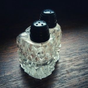 Vintage Salt and Pepper Japan Glass w/plastic tops
